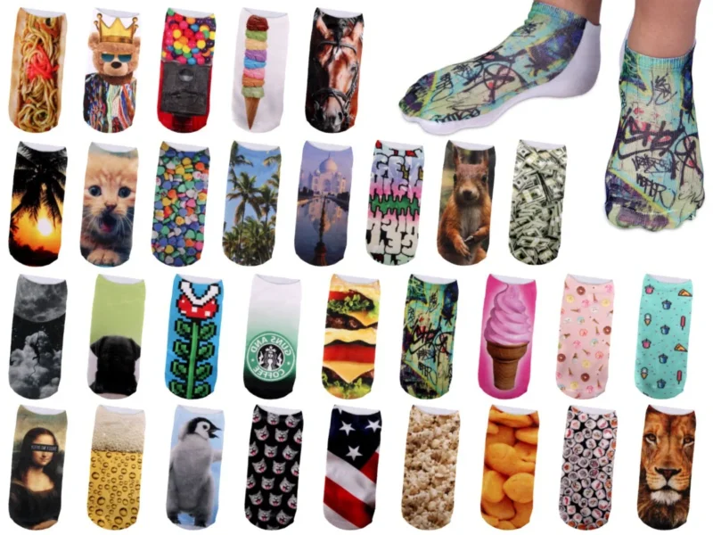 Sneaker Söckchen Füßlinge bedruckt 3D Motiv Socken