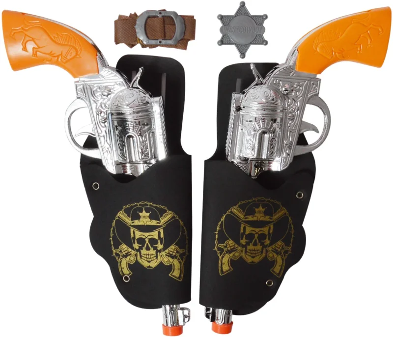 Western Revolver Kostüm Zubehör Erwachsene Cowboy Sheriff Wilder Westen Karneval Fasching Mottoparty Kunststoff Deko Accessoire
