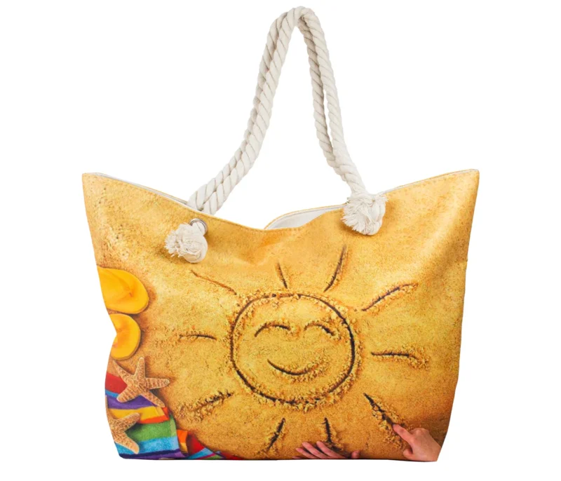 Strandtasche Badetasche XXL Familie Henkeltasche Schultertasche Shoppertasche Schwimmbad Strand Beach Tasche 58x39x17 cm