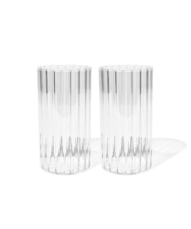 Großes Trinkglas im Streifen-Design – norway collection von 7 O'CLOCK