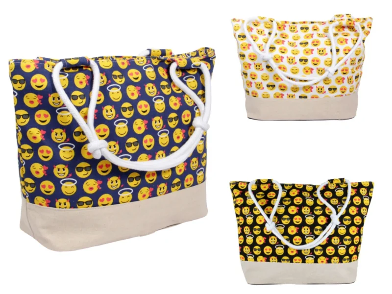 Emoji Strandtasche mit Reißverschluss