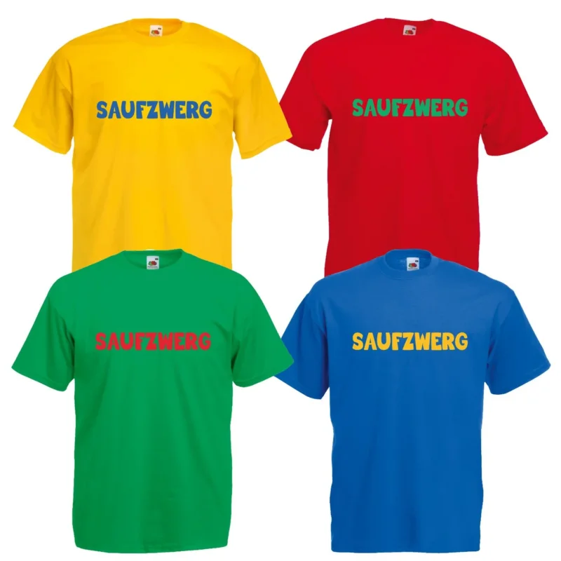 Saufzwerg T-Shirt JGA Party Bier Sauf Shirt - Rundhals, 100% Baumwolle - Das trinkfeste TShirt