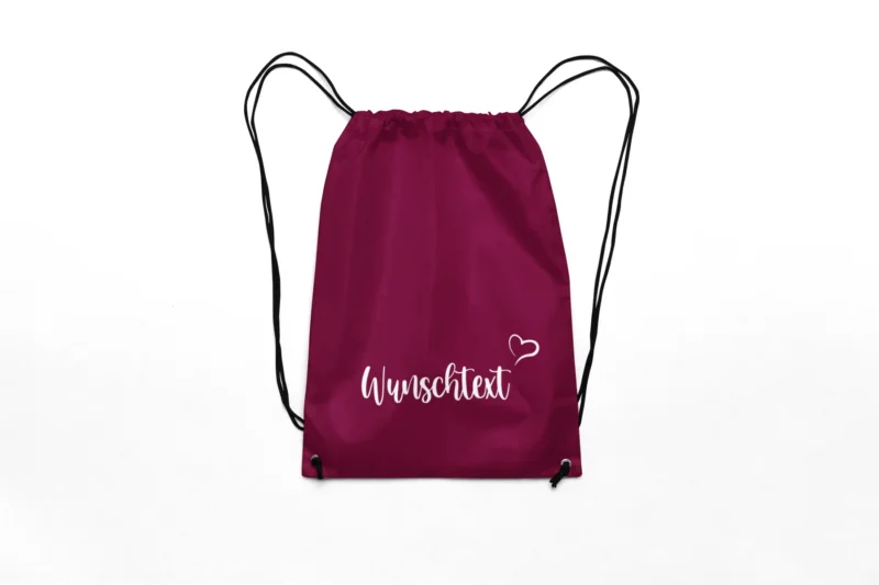 Turnbeutel Rucksack mit Namen personalisiert - Aufdruck selbst gestalten, Stoffbeutel Festival Tasche Kindergarten - Polyester