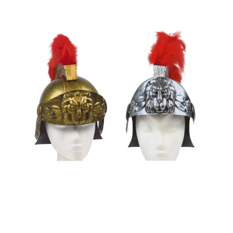 Gladiator Römer St. Martin Römischer Helm Antik Kostüm Erwachsene mit Visier & Hahnenkamm - Authentische Optik, Mottoparty Karneval Fasching Theater