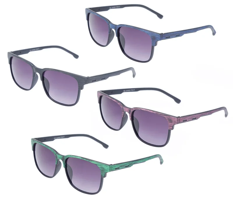 Nerd Sonnenbrille Wood Style Nerdbrille Damen Herren Holzoptik Hornbrille Holzdesign