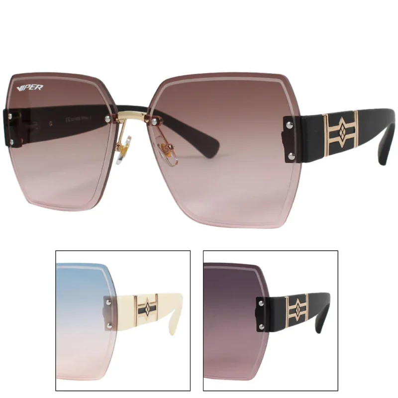 Alsino Damen Sonnenbrille Retro Klassische Vintage Trendy Brille große rechteckige Gläser UV Schutz