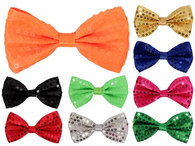Pailletten Party Fliege Bowtie Glitzer Fliege Unisex Kostüm Accessoire für Damen Herren Kinder Karneval Fasching Tanz Mottoparty Bühne Gala Hochzeit