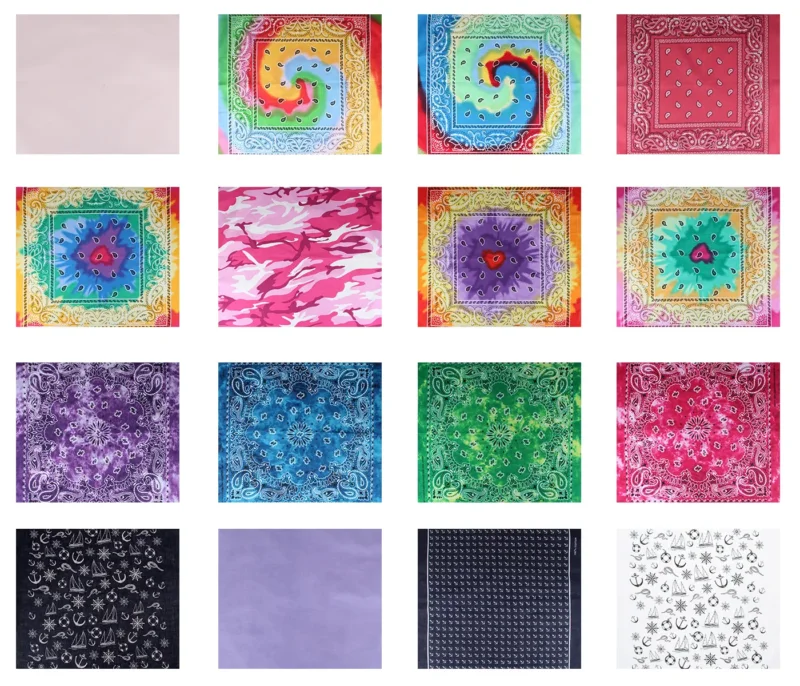 Unisex Paisley Biker Schal 54 x 54 cm Bandana Halstuch Kopftuch Stirnband Einheitsgröße 100 % Baumwolle für Damen und Herren Festival Western Style