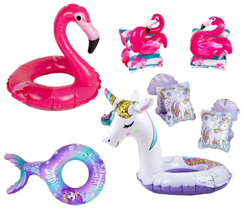 3D-Schwimmring und Schwimmflügel Einhorn Flamingo Meerjungfrau für Kinder inklusive Stopfset - 3-6 Jahre