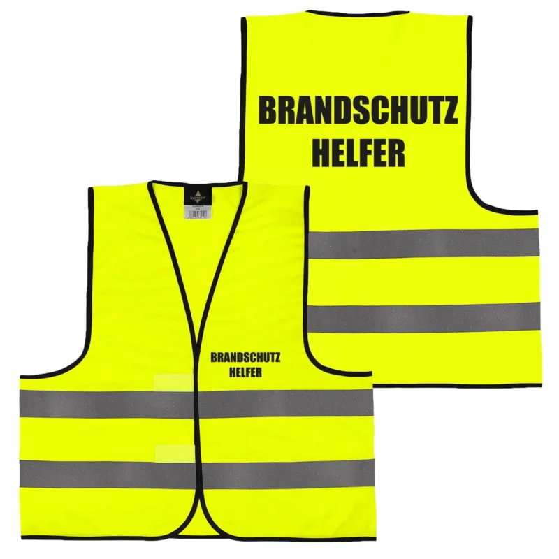 Warnweste mit Aufdruck - Sicherheitsweste Notarzt Sanitäter Brandschutzhelfer Ersthelfer Ordner Rücken/Front- Druck - Gelb Orange M/XL/XXL/5XL