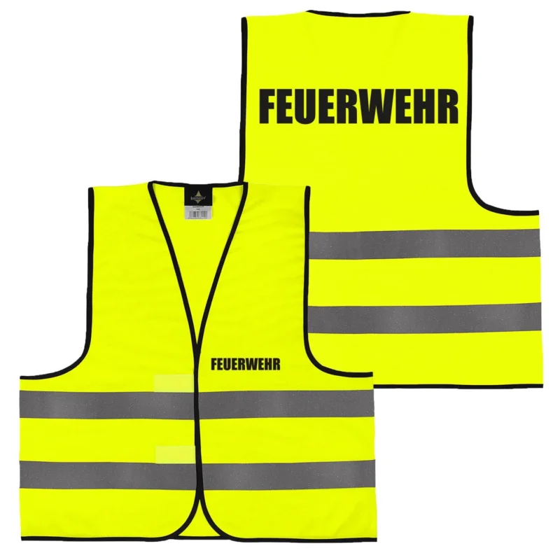 Alsino Warnweste mit Aufdruck - 5er 10er Sets Sicherheitsweste Feuerwehr Sicherheit Personal Rücken/Front- Druck - Gelb Orange M/XL/XXL/5XL