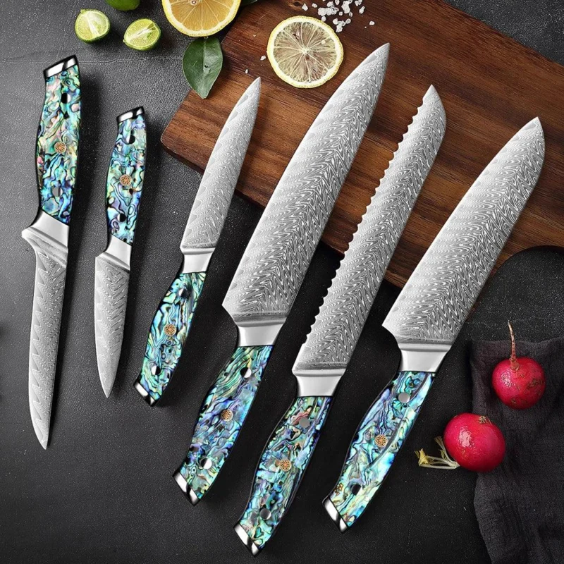 XITUO Premium Damastmesser Set - Art-Series | 67 Lagen (Einzeln oder 6er Set) - Kochschein