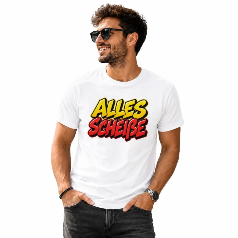 Alles Scheiße T-Shirt Damen Herren Sarkasmus Lustig Schwarz Weiß S-5XL