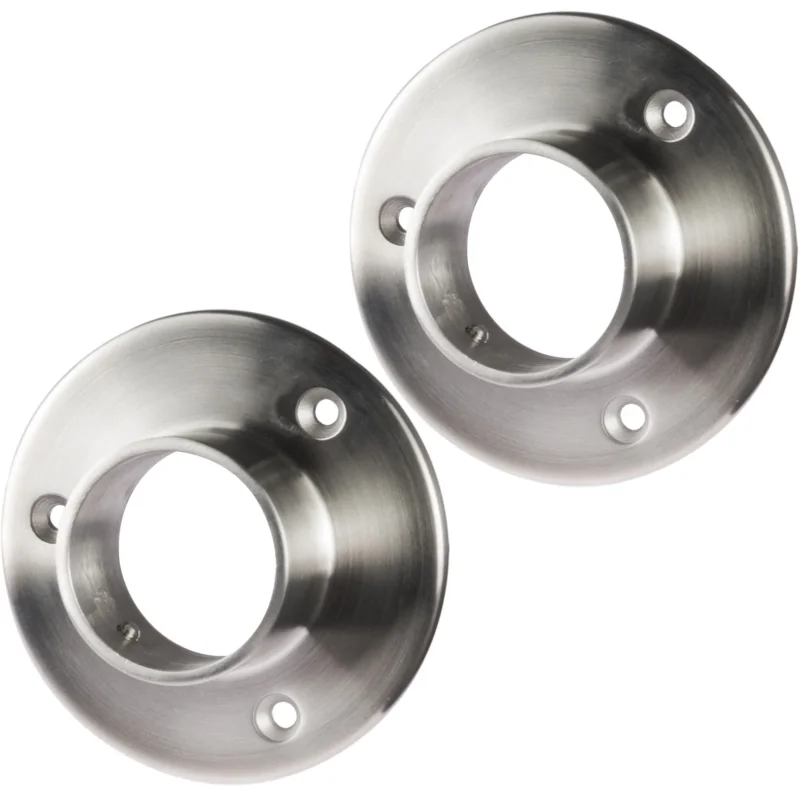 2 STÜCK Edelstahl Flansch für 42,4 mm Rohre - V2A Fitting für Geländer Handlauf Balkon gebürstet