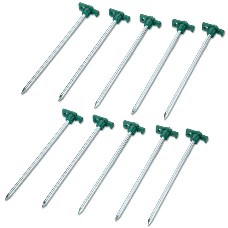 10 Stück Stahl Hering 25 cm - rundes Profil Ø8mm - Felsnagel Zelthering harter Boden Zeltnagel Zeltpflock Erdspieß Camping Zubehör Outdoor Set