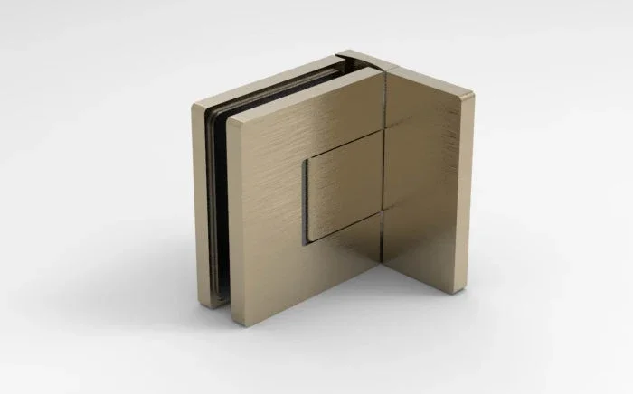 Bellagio Pendeltürband 90° Glas-Wand in Bronze-goldfarbig