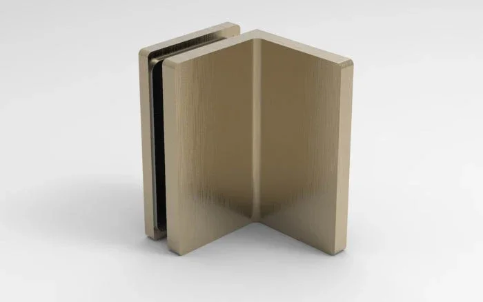 Bellagio Winkelverbinder Glas-Wand 90° in Bronze-goldfarbig