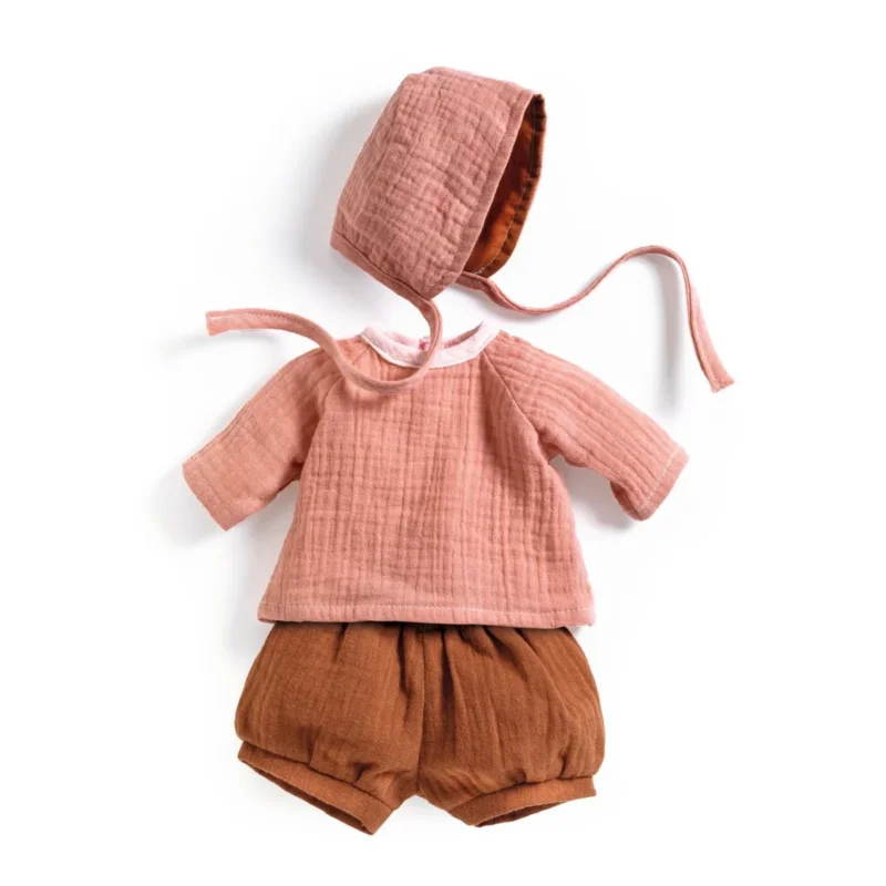 3-teilige Puppenkleidung "Peach" aus der POMEA-Kollektion von Djeco
