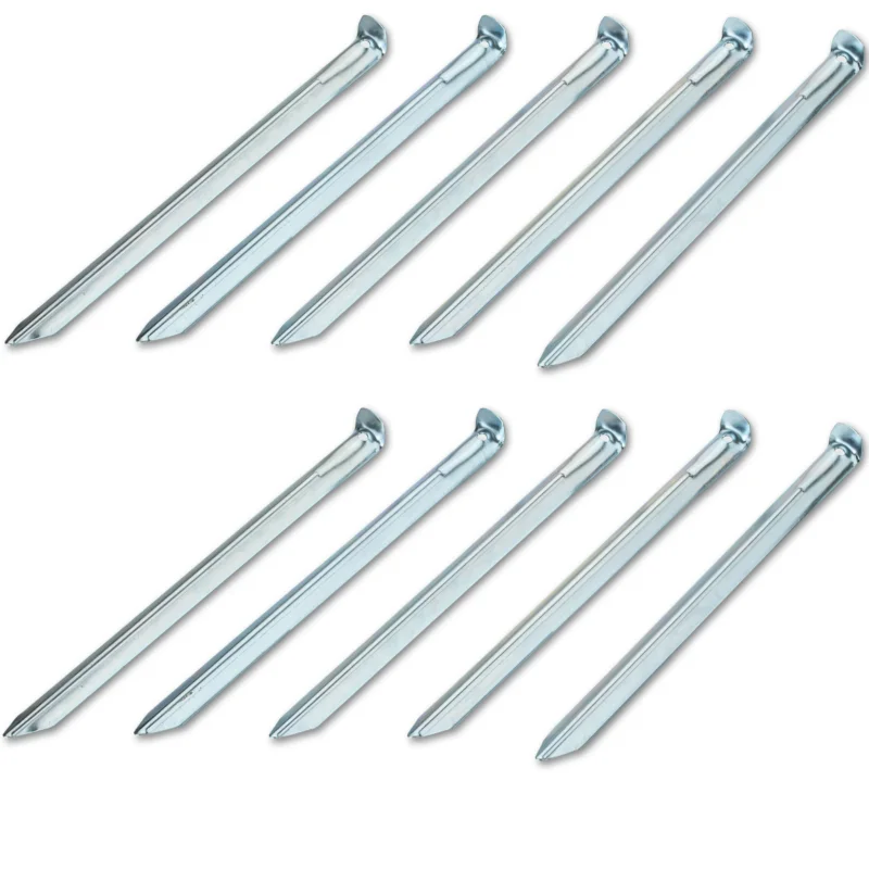 10 Stück Stahl Hering 30 cm - V-Profil - Zelthering weiche feuchte Boden Zeltnagel Zeltpflock Erdspieß Camping Zubehör Outdoor Set