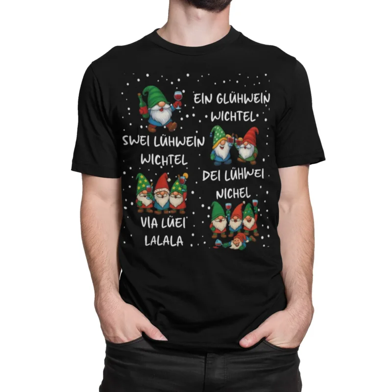 Ein Glühwein, swei Glühwein – Lustiges Weihnachts T-Shirt für Damen & Herren – Weihnachts Funshirt mit Spruch – Perfekt für Weihnachtsfeier, Glühweinabend & Winterparty