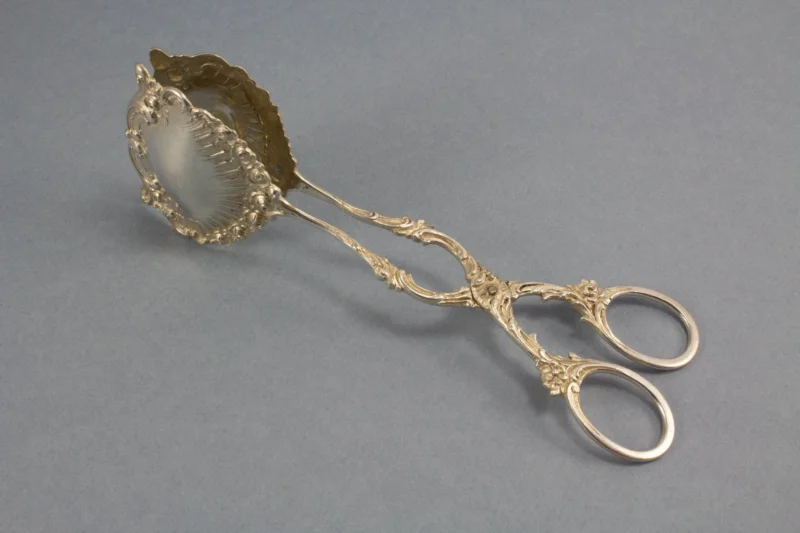 Große Gebäckzange, Kekszange, 800er Silber, Hildesheimer Rose - Löffelland