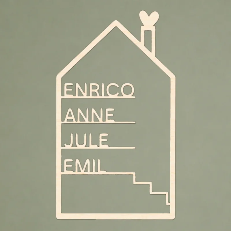 Haus personalisiert mit Namen 20 cm & 30 cm - Geschenkidee Dekoration für zu Hause