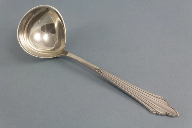 Saucenkelle, WMF 900, versilbert, Fächer Muster, Vintage, Kelle, kleine Kelle, Besteck, versilbertes Besteck, versilberte Kelle