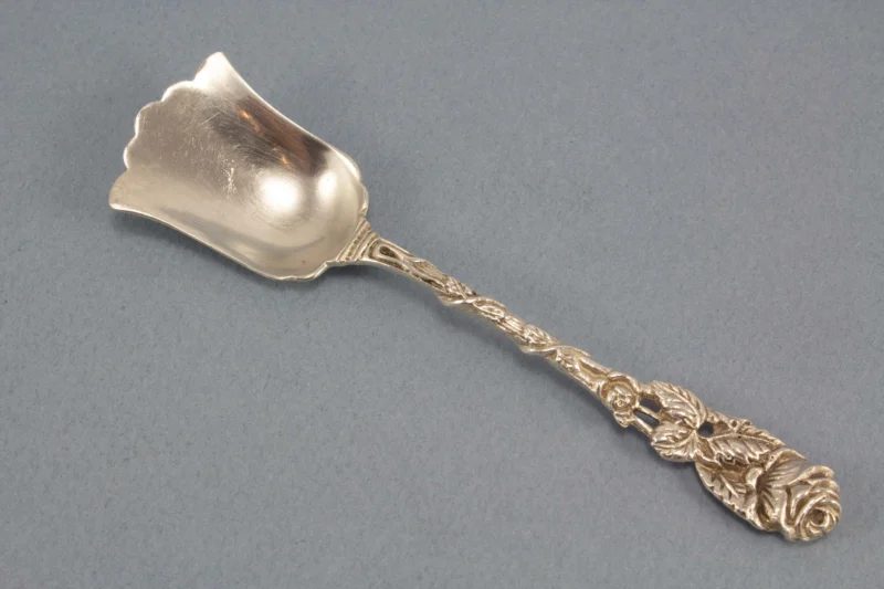 Löffel, Silber, Zucker, 800, Silber, Hildesheimer Rose, Vintage, Dekor, Löffel, Jugendstil, Vintage Besteck, Silberbesteck, Rosenbesteck