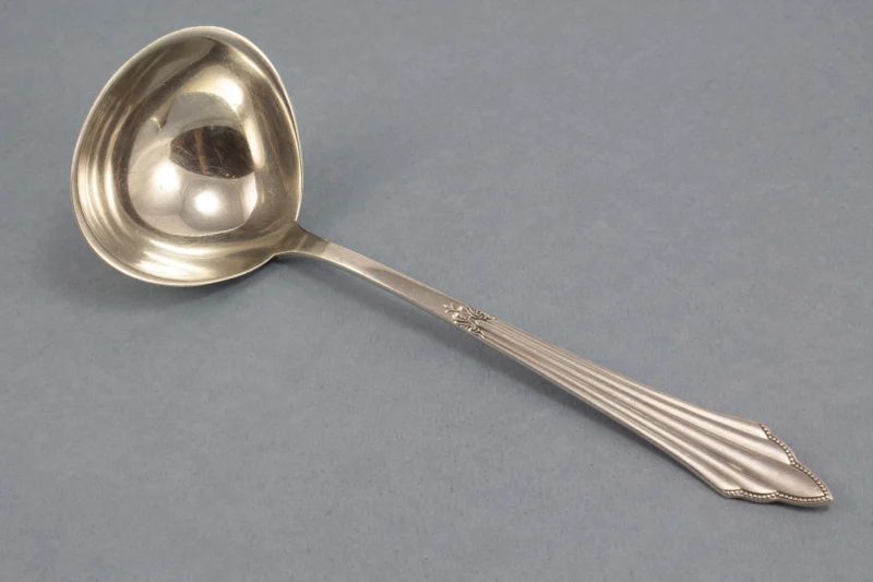 Saucenkelle, WMF 900, versilbert, Fächer Muster, Vintage, Kelle, kleine Kelle, Besteck, versilbertes Besteck, versilberte Kelle