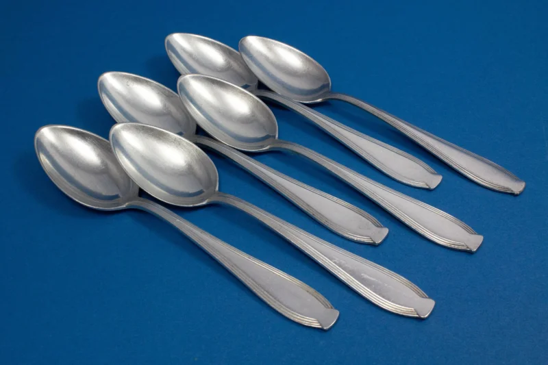 6 versilberte Teelöffel, WMF 300 Faden