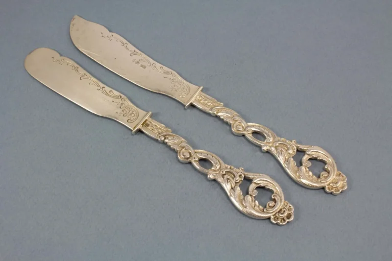 Käsemesser, Buttermesser, Silber 800, Messer, Rosenbesteck - Löffelland