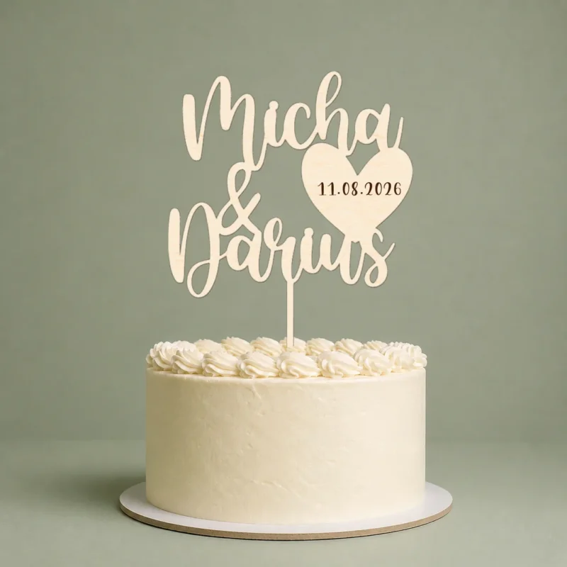 Cake Topper Liebe personalisierbar für Paare Hochzeit personalisiert Torten Kuchen Deko