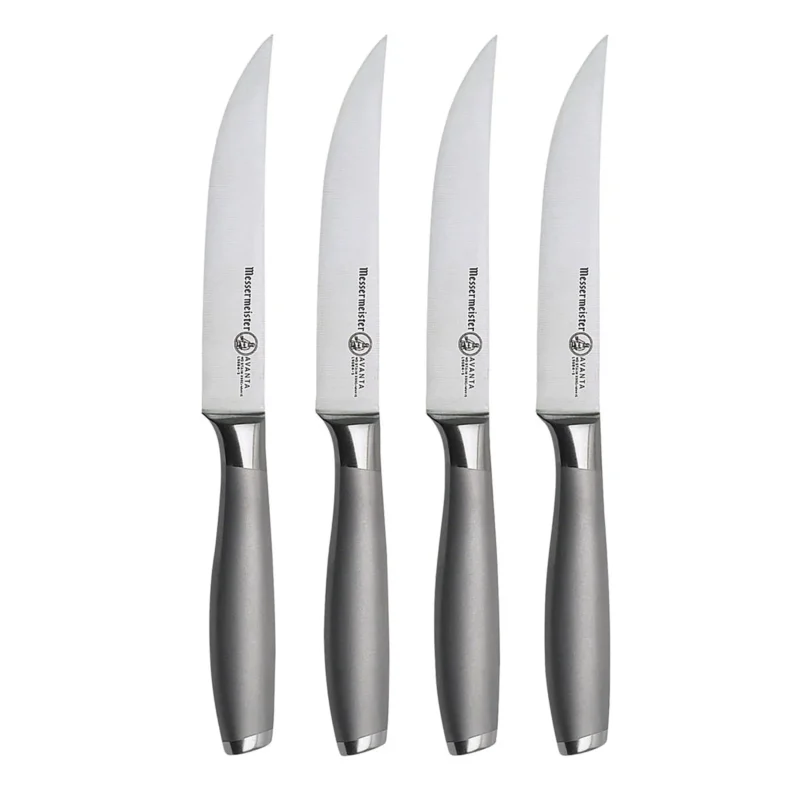 Messermeister - Avanta 4-delige zilvere steak messenset Messensets Messermeister
