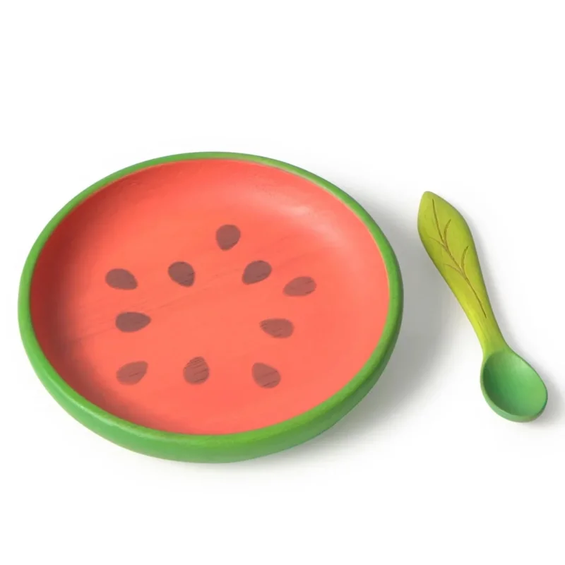 Holzteller und Löffel Wally the Watermelon von Oli&Carol