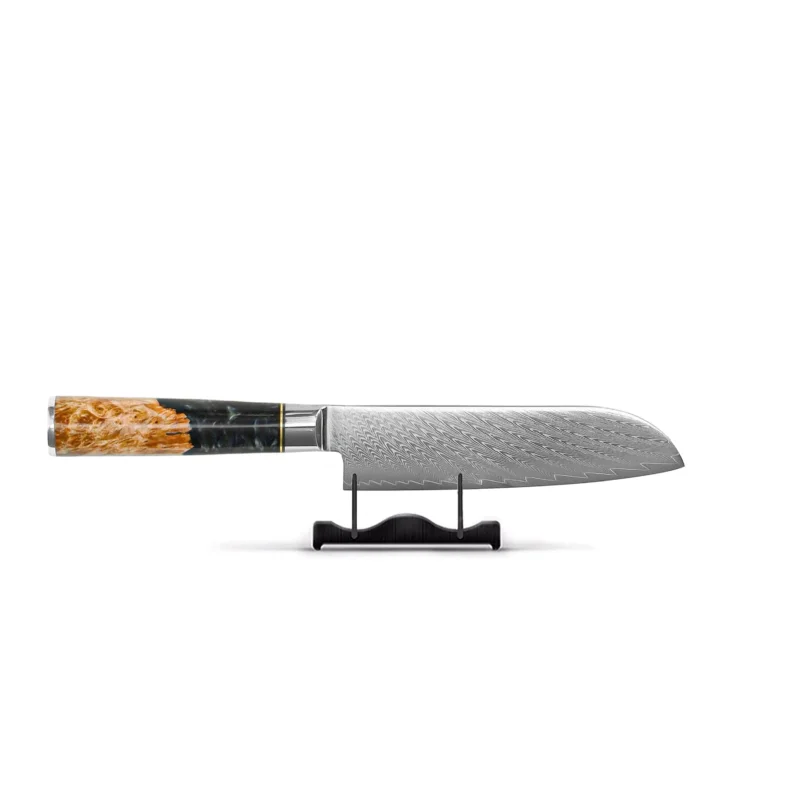 Shinrai Knives - Epoxy Onyx 2-delige Damascus Messenset - Koksmes + Santoku mes Messenset Shinrai Knives
