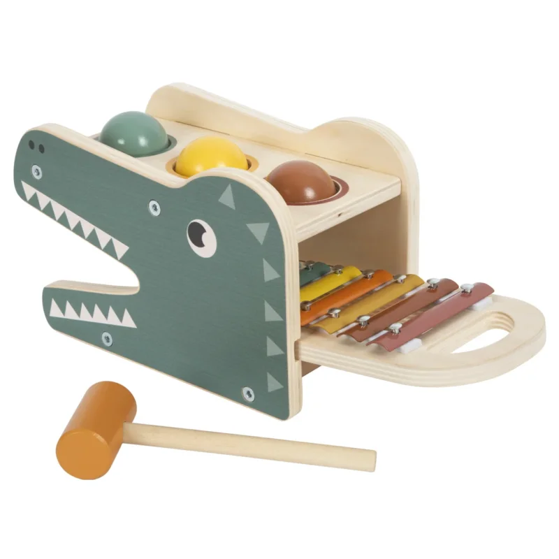 Klopfspiel "Safari" mit 3 Holzkugeln und Xylophon