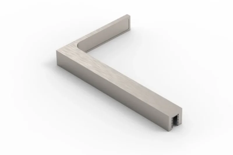 Stabilisierungswinkel 90° 220 mm freistehend, Edelstahl gebürstet matt, Ausführung Links