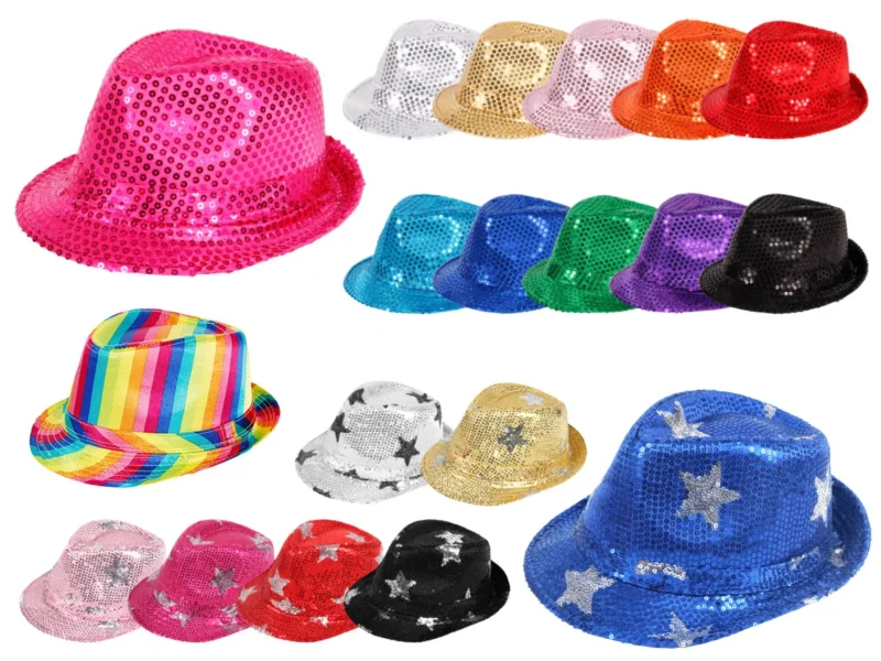 Pailletten Glitzer Hut für Fasching & Karneval
