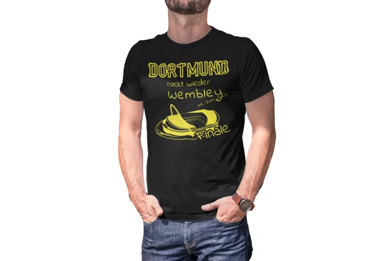 Exklusives Dortmund Wembley T-Shirt in Schwarz-Gelb – Feier den Triumph